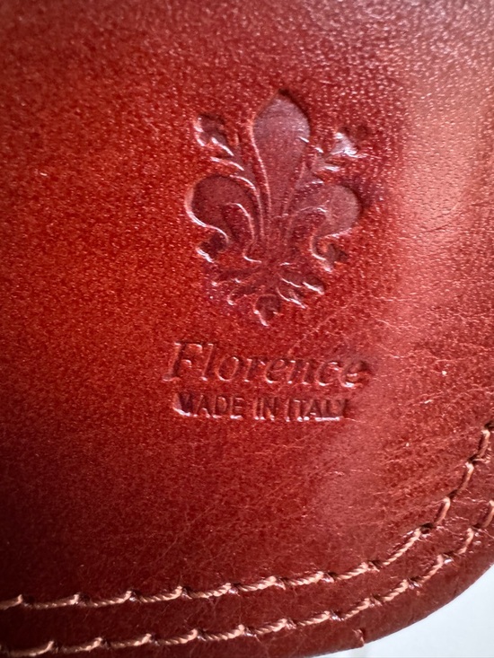 Small Buckle Brown Leather Crossbody Bag. 6” by 7” by 2.5” - Picture 4 of 7